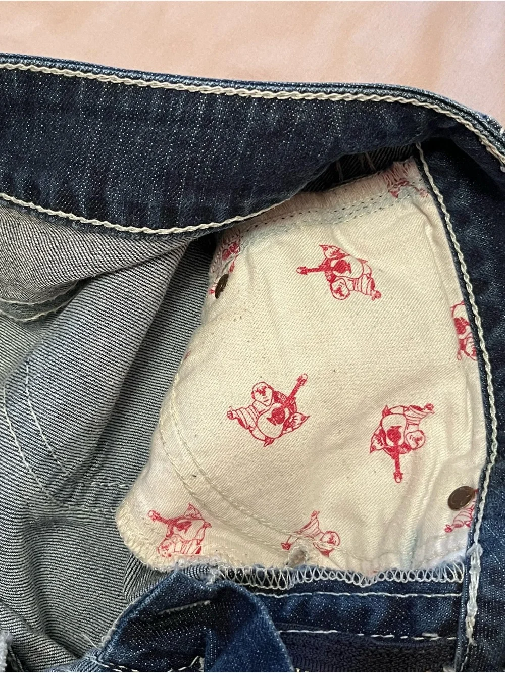 🇺🇸 True Religion Woman’s Low Rise Skinny Jeans with White Stitching & Embroidery - Picture 7 of 16